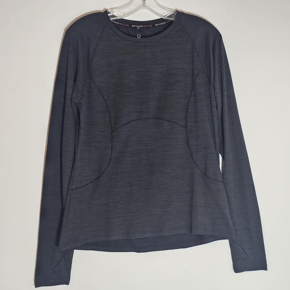 Spyder Pullover Womens Medium Long Sleeve Athletic Thumbholes Pockets Activewear